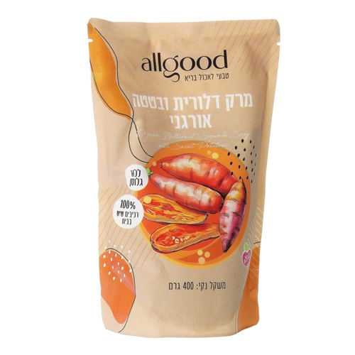 מרק קרם דלורית ובטטה אורגני 400 גרם - allgood