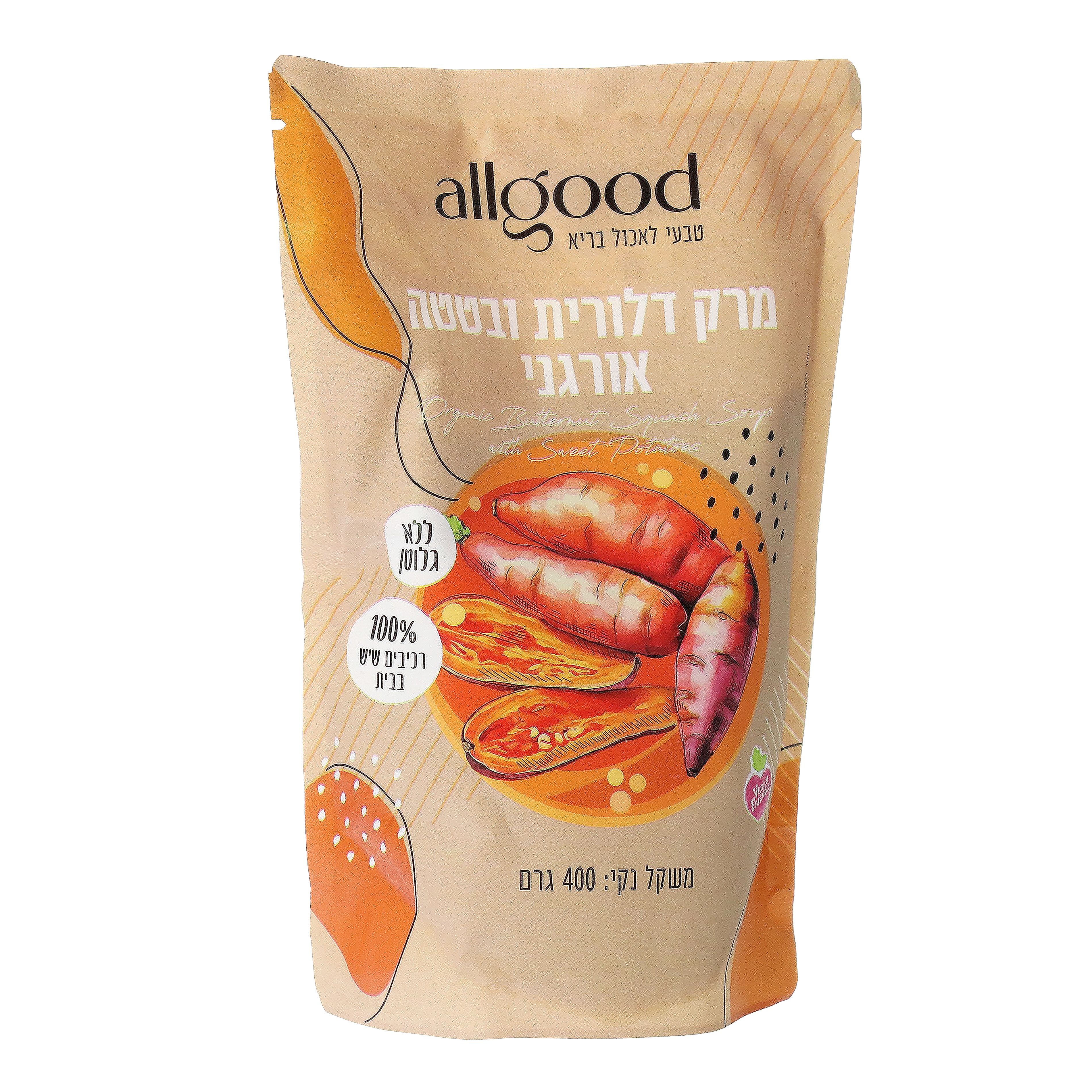 מרק קרם דלורית ובטטה אורגני 400 גרם - allgood