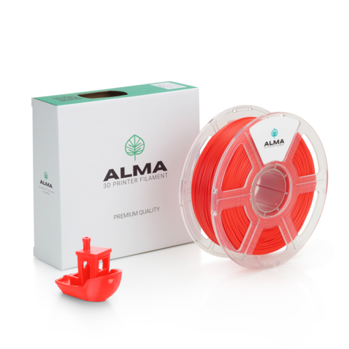 פילמנט איכותי מסוג +PLA מבית ALMA צבע אדום