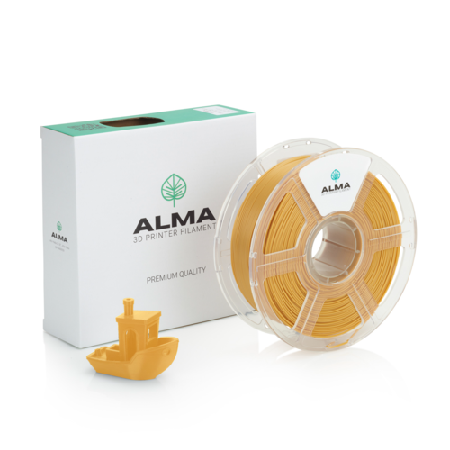 פילמנט איכותי מסוג +PLA מבית ALMA צבע זהב