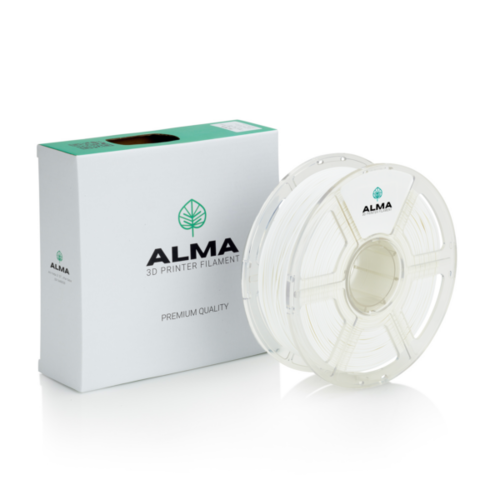 פילמנט איכותי מסוג +PLA מבית ALMA צבע לבן שלג