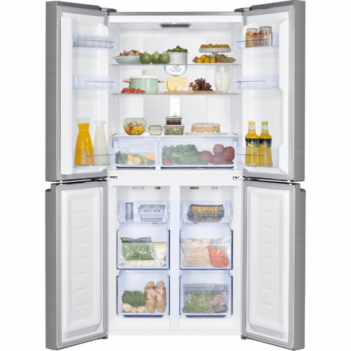 מקרר 4 דלתות 472 ליטר Haier Open Space Inverter HRF4494FB זכוכית שחורה כולל פיקוד שבת מובנה רוחב: 79 ס״מ