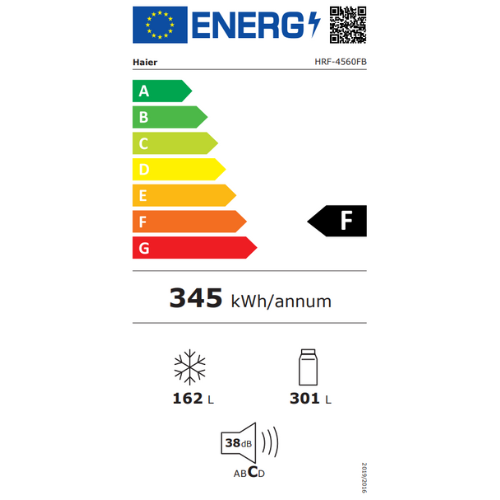 מקרר 4 דלתות Haier HRF4560FW 463 ליטר זכוכית לבן  כולל משמרת שבת אינוורטר No frost רוחב: 83 ס״מ