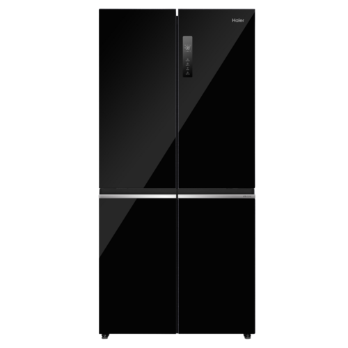 מקרר ומקפיא 4 דלתות Haier HRF5800FB זכוכית שחורה אינוורטר כולל פיקוד שבת מובנה נפח 507 ליטר רוחב: 83 ס
