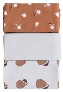 שלישיית חיתולי טריקו מעוצבים 100% כותנה - אפרסקים ואגסים