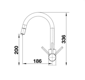ברז מיקסר נשלף בלנקו BLANCO מידא MIDA קפה 521461 BLANCO בלנקו