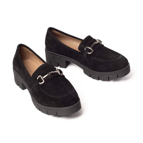 נעלי מוקסין מעור לנשים בצבע שחור | 36-41 | BIANKA BLACK 320