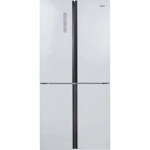 מקרר 4 דלתות Haier  מנוע אינברטר HRF6200FWM זכוכית לבן  632 ליטר נפח אישור משמרת שבת אוטומטי רוחב: 91 ס"מ
