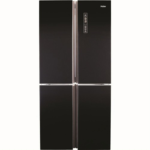 מקרר 4 דלתות Haier  מנוע אינברטר HRF6200FB זכוכית שחור  632 ליטר נפח אישור משמרת שבת אוטומטי. רוחב:91 ס