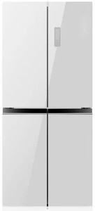 מקרר 4 דלתות מקפיא תחתון 421 ליטר נטו Neon NE-NF4500GLW - גימור זכוכית לבנה רוחב: 79 ס"מ