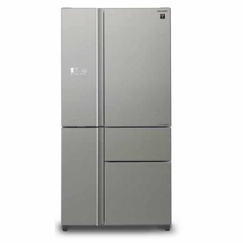 מקרר 5 דלתות 668 ליטר חברת SHARP דגם  SJ-R9733SL -זכוכית כסופה מהדרין אישור צומת מצב שבת רוחב: 90.8 ס