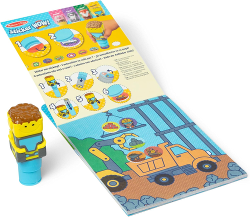 Sticker WOW! חוברת מדבקות 24 דפים עם מכשיר הדבקה אוטומטי ו 300 מדבקות - כלי רכב כבדים