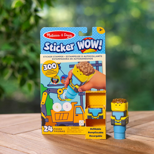 Sticker WOW! חוברת מדבקות 24 דפים עם מכשיר הדבקה אוטומטי ו 300 מדבקות - כלי רכב כבדים