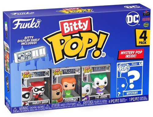 ביטי פופ! - מארז 3 דמויות + דמות בהפתעה Bitty POP! DC Comics Harley Quinn - הארלי קווין