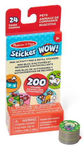 Sticker WOW! מיני חוברת פעילות ו סט מילוי 200 מדבקות למכשיר הדבקה אוטומטי - חיות מחמד