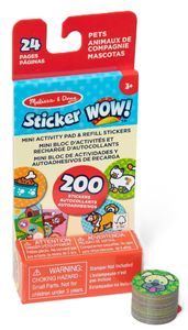 Sticker WOW! מיני חוברת פעילות ו סט מילוי 200 מדבקות למכשיר הדבקה אוטומטי - חיות מחמד