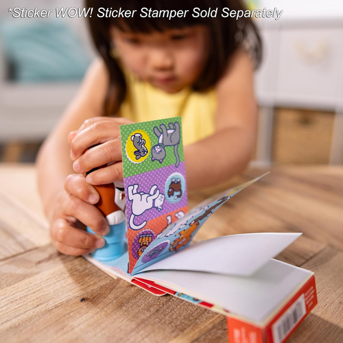 Sticker WOW! מיני חוברת פעילות ו סט מילוי 200 מדבקות למכשיר הדבקה אוטומטי - חיות מחמד