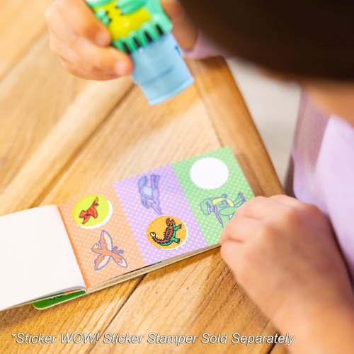 Sticker WOW! מיני חוברת פעילות ו סט מילוי 200 מדבקות למכשיר הדבקה אוטומטי - דינוזאורים