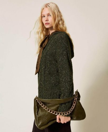 “Liliane” crocodile print leather bag