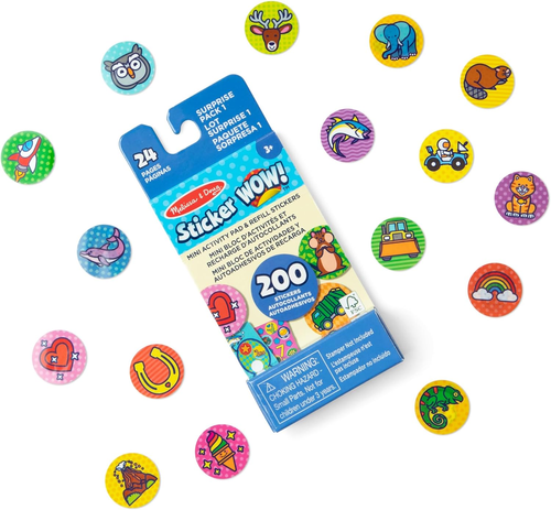 Sticker WOW! מיני חוברת פעילות ו סט מילוי 200 מדבקות למכשיר הדבקה אוטומטי - הפתעה