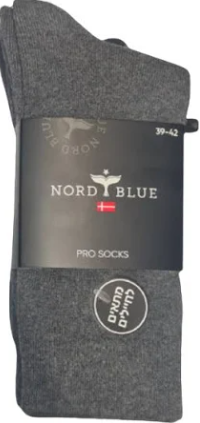 גרביים ארוכים LONG SOCKS 3PP – סט 3 זוגות איכותיים - שחור / אפור - מידה 42-47