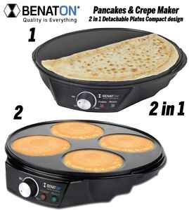 מכשיר להכנת פנקייקים + קרפים 2 ב-1 מולטיפונקציונלי – משטח נתיק קל לניקוי BT-1002