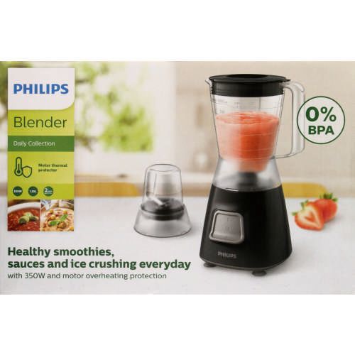 בלנדר דגם HR2056  + מטחנת תבלינים מבית PHILIPS שחור