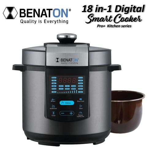סיר בישול חכם SMART COOKER בלחץ 18ב-1 המתקדם בעולם הבישול והאפיה BT-5086 מבית BENATON