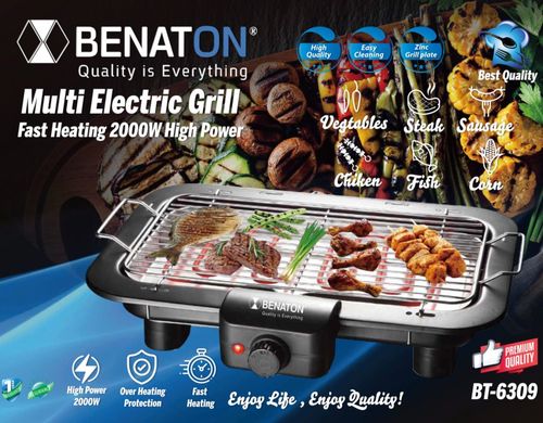 BT-6309 מנגל Multi Grill חשמלי ביתי מבית BENATON