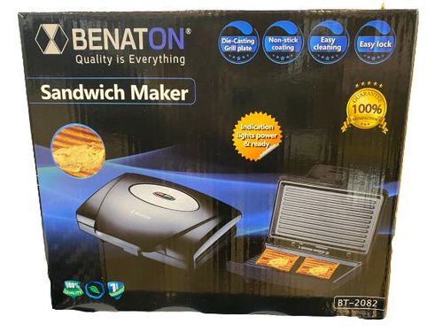 טוסטר לחיצה 2 פרוסות משטח גריל BT-2082 Non-Stick
