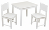סט שולחן ו 2 כסאות מלא לילדים - לבן