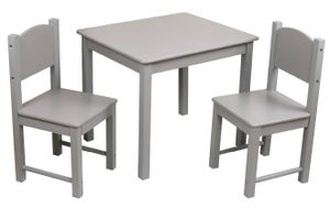סט שולחן ו 2 כסאות מלא לילדים - אפור