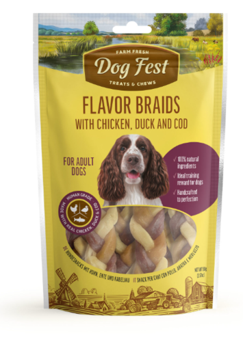 Dog Fest - חטיף עוף,ברווז ודג בקלה לכלבים 90 גרם מבצע 10 ב-130 ש