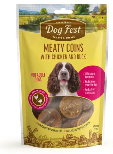 Dog Fest - חטיף מדליוני עוף וברווז לכלבים 90 גרם מבצע 10 ב-130 ש