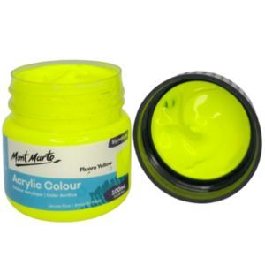 צבע אקריליק פלורוסנט איכותי 100 מל 1110 Mont Marte -Fluoro Yellow