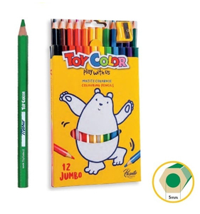 12 צבעי עפרון עבים משולשים/ TOY COLOR 