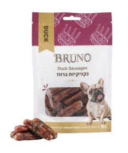 ברונו חטיף נקניקיות ברווז 80 גר