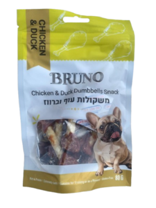 ברונו חטיף משקולות עוף וברווז 80 גר