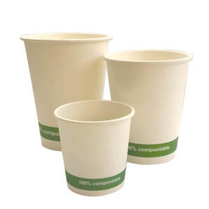 כוס מתכלה לשתיה חמה 240 מ"ל  compostable (OZ8)   לבן