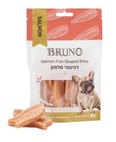 ברונו חטיף דגיגוני סלמון 80 גר' לכלב