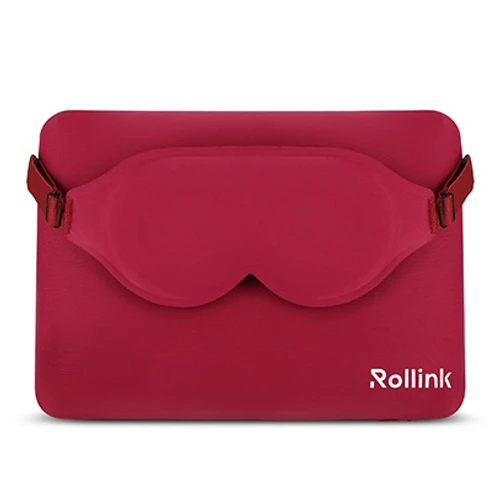 כרית לנסיעות וטיסות משולבת עם כיסוי לעיניים Rollink