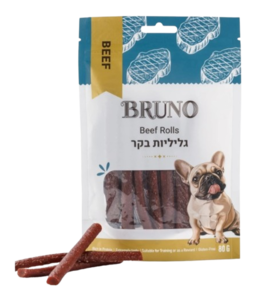 ברונו חטיף גליליות בקר 80 גר
