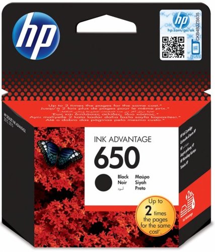 ראש דיו שחור מקורי HP No 650 CZ101AE