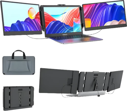 שני מסכים בגודל 14 אינץ' Tri-Screen S2 אופייה