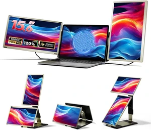שני מסכים בגודל 15.6 אינץ