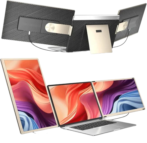 שני מסכים בגודל 15.6 אינץ' Tri-Screen S6 Vertical אופייה