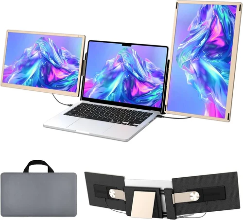 שני מסכים בגודל 15.6 אינץ' Tri-Screen S6 Vertical אופייה