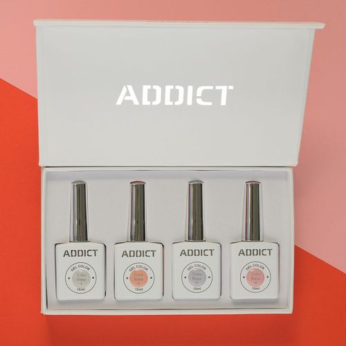 מארז 4 יח' – ראבר בייס בצבעים | דגם: #1-#4 | אדיקט ADDICT