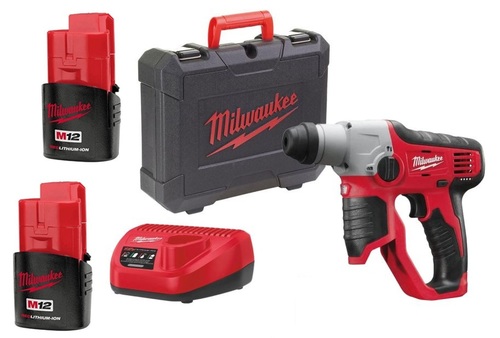פטישון נטען 12V M12 H כולל 2 סוללות 2Ah מבית Milwaukee