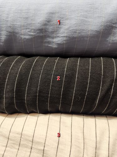בד דמוי פשתן פסים שחור (2)